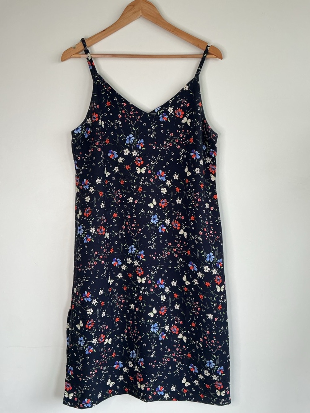 Sanctuary Dainty Floral Midi Dress Navy Casual Chic Cottagecore dark whimsy M